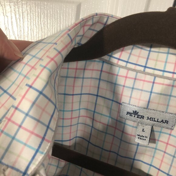 Peter Millar men striped color casual long sleeve shirt, L - Picture 4 of 11